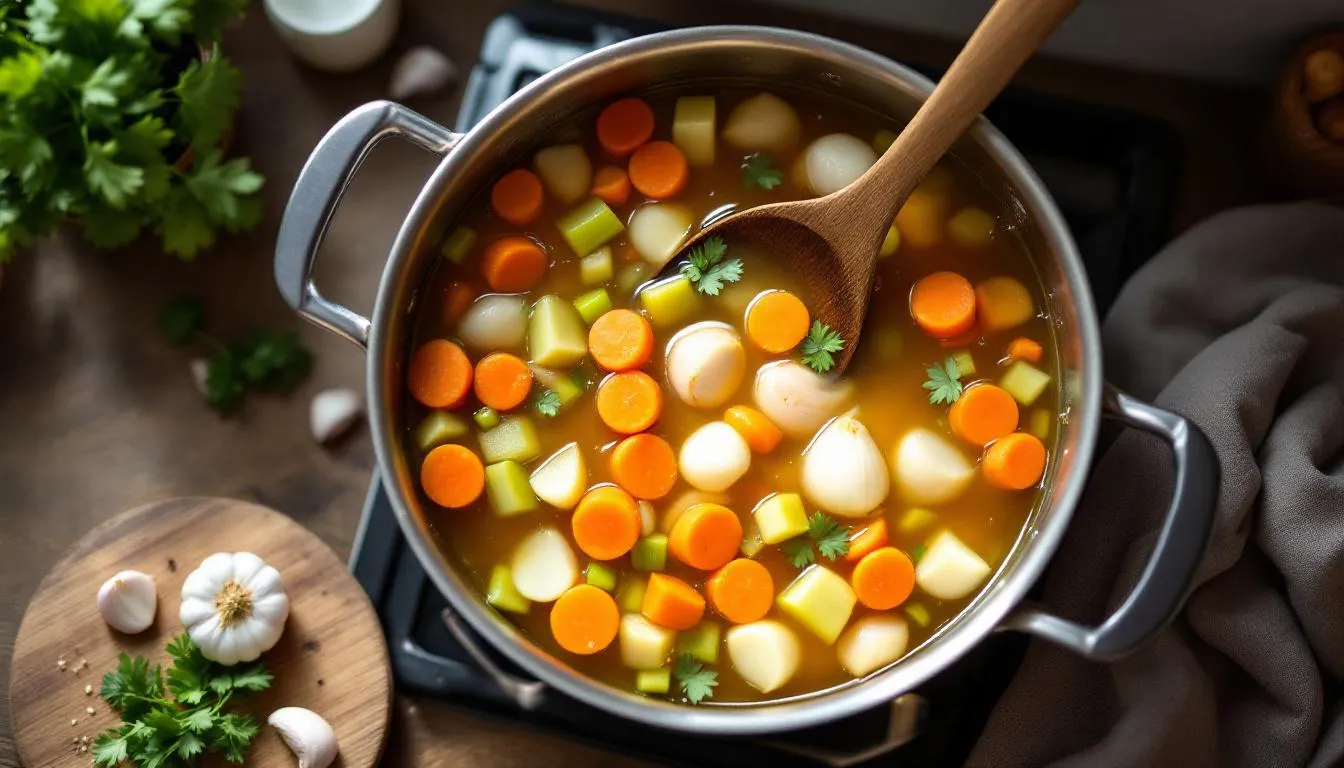 Bouillon de poulet maison : secrets pour un goût intense et onctueux rapide