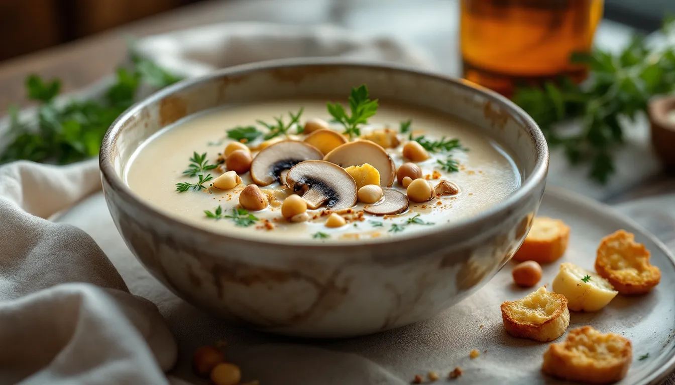 Réalisez un velouté de champignons soyeux façon Robuchon, finition pro