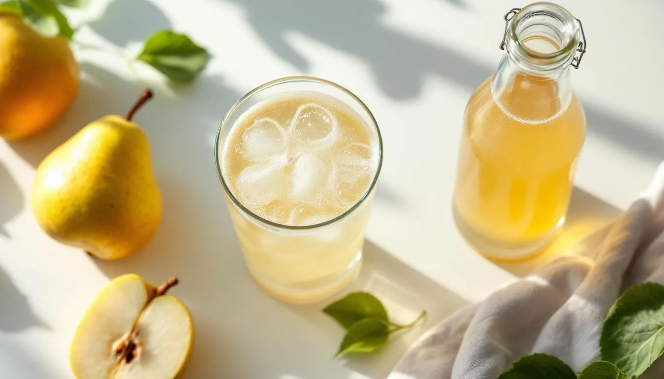 Boisson pétillante aux poires : la recette probiotique maison