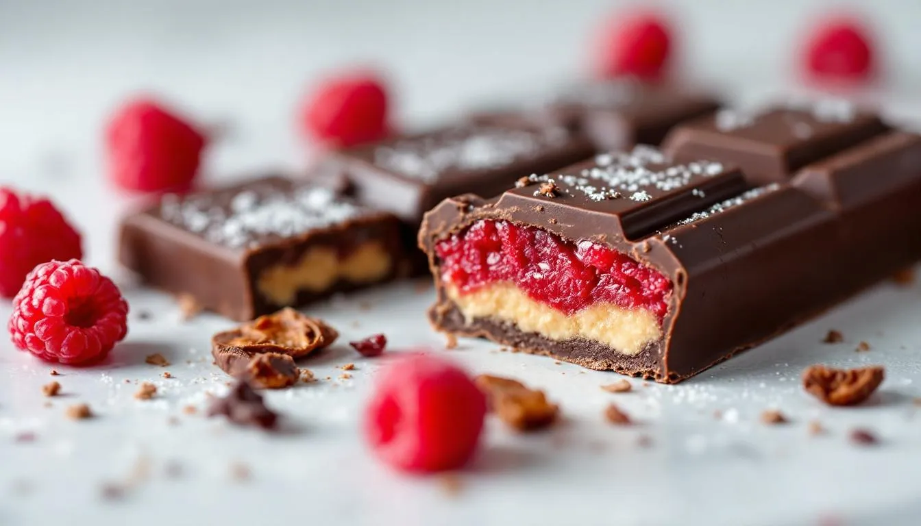 Barres chocolatées praliné framboise : la recette pro
