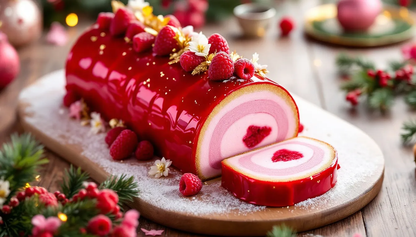 Bûche de Noël framboise : la recette inratable