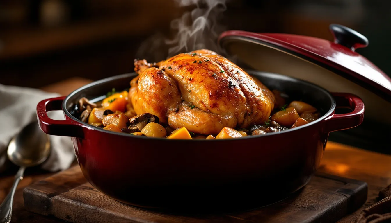 Poularde en cocotte : recette et temps de cuisson parfaits